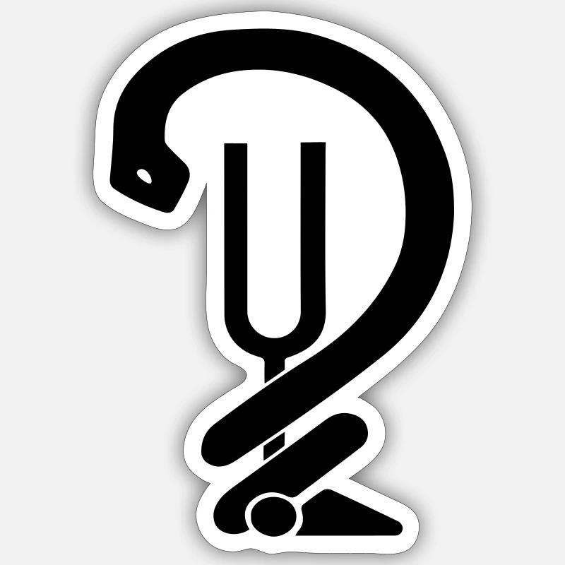 audio prothese caducee serpent diapason Sticker taille S (10 x 10 cm)