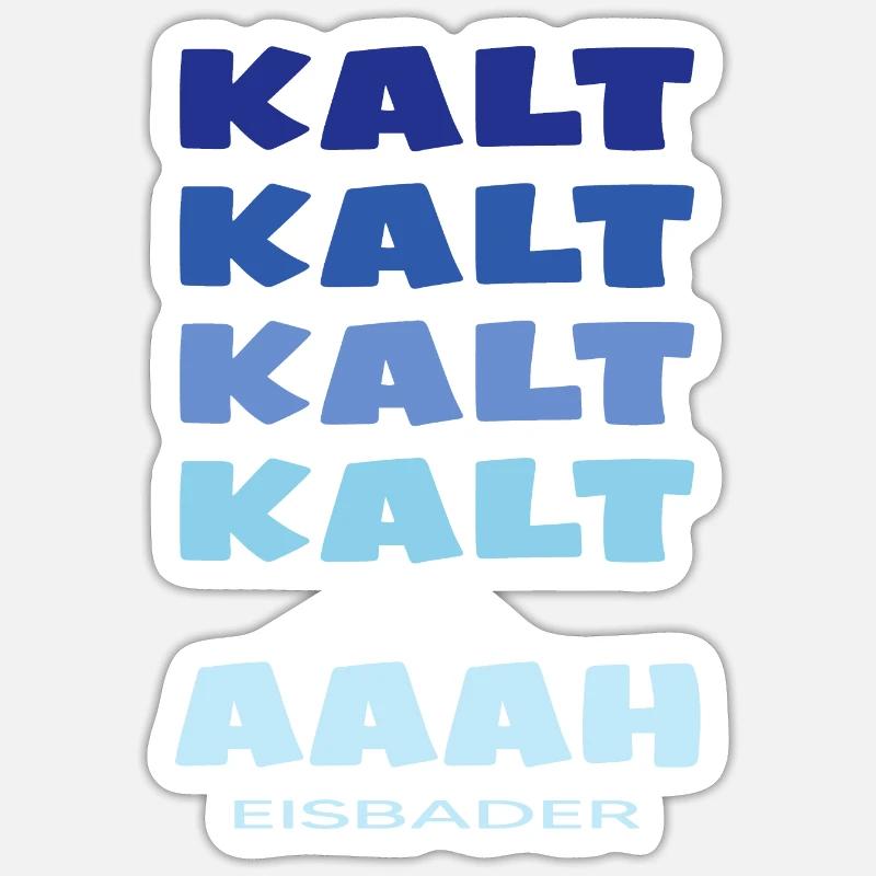 eisbaden winterbader cool icebath kälteresistent - Sticker Größe S (10 x 10 cm) - Mattweiß