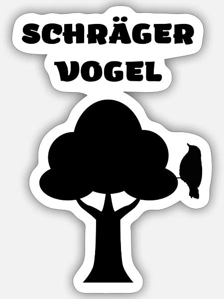 Schräger Vogel - Sticker Größe S (10 x 10 cm) - Mattweiß