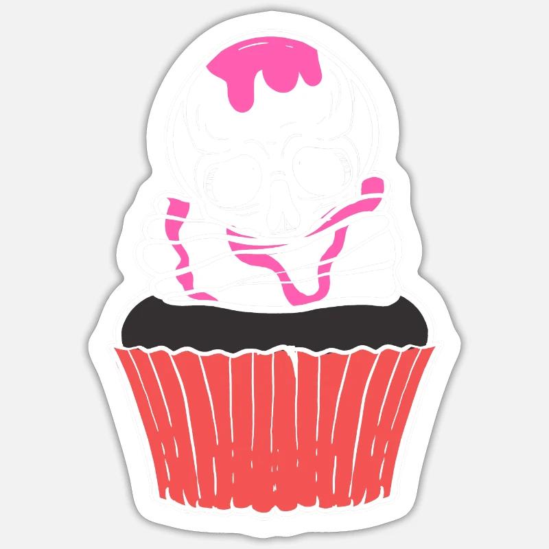 Skull Cupcake Baker Gift Sticker size S (10 x 10 cm)