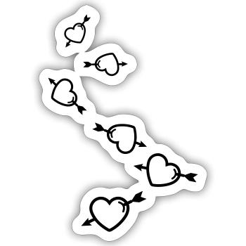 Flèche du symbole du cœur - Sticker taille S (10 x 10 cm) - blanc mat - Devant