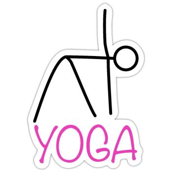 Entraînement de yoga - Sticker taille S (10 x 10 cm) - blanc mat - Devant