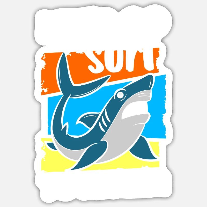 Shark Sea Underwater Predatory Fish Sticker size S (10 x 10 cm)
