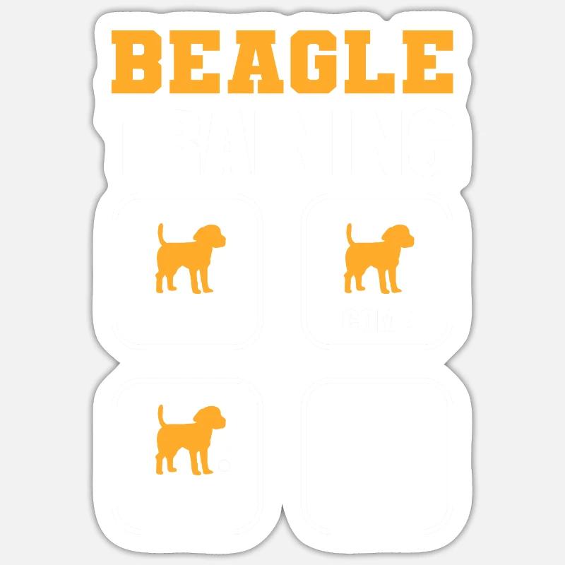 Beagle Training Hundewanderer Gift - Sticker Größe S (10 x 10 cm) - Mattweiß