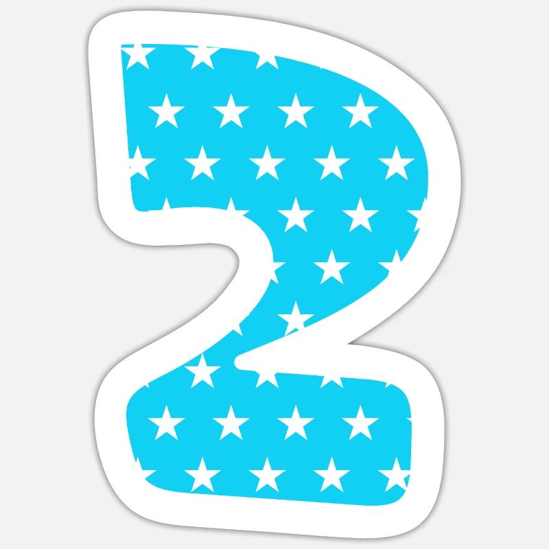 Numéro 2 - Sticker taille S (10 x 10 cm) - blanc mat