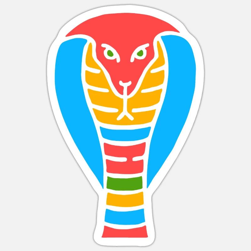 Symbole d’un serpent cobra indien - Sticker taille S (10 x 10 cm) - blanc mat