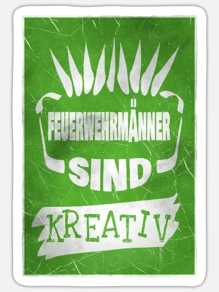 Feuerwehrmann - Sticker Größe S (10 x 10 cm) - Mattweiß