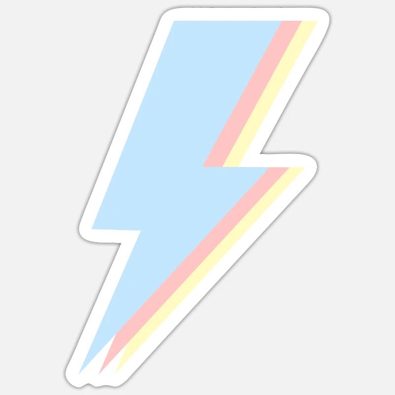Retro thunder bolt - Retro lightning bolt - Sticker Größe S (10 x 10 cm) - Mattweiß