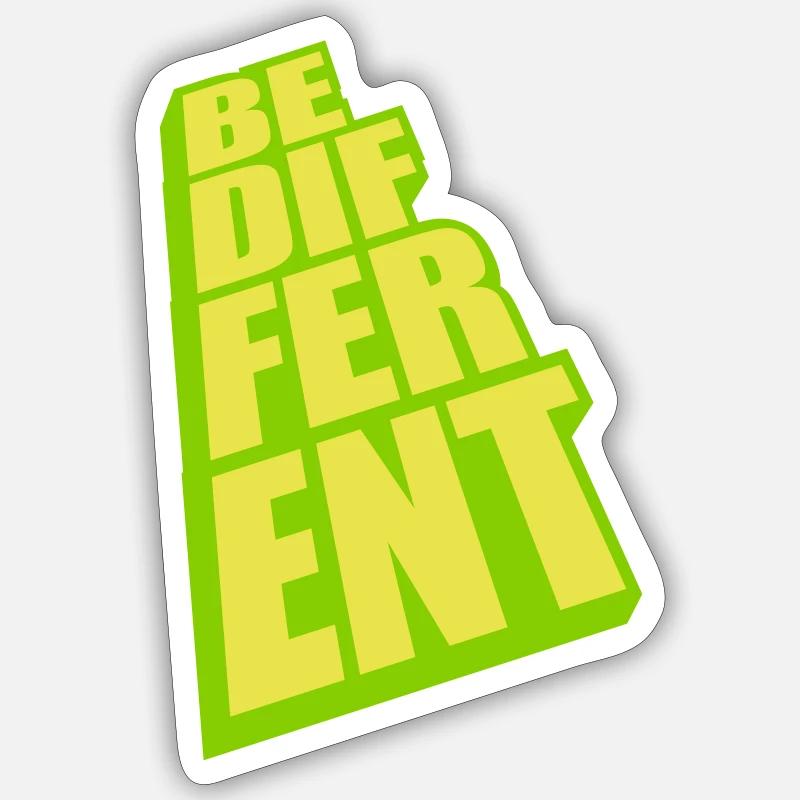 Be different Logo Design - Sticker Größe S (10 x 10 cm) - Mattweiß