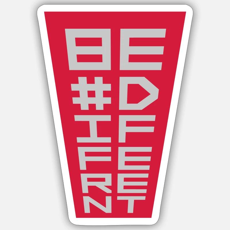 Soyez différent Logo Design - Sticker taille S (10 x 10 cm) - blanc mat