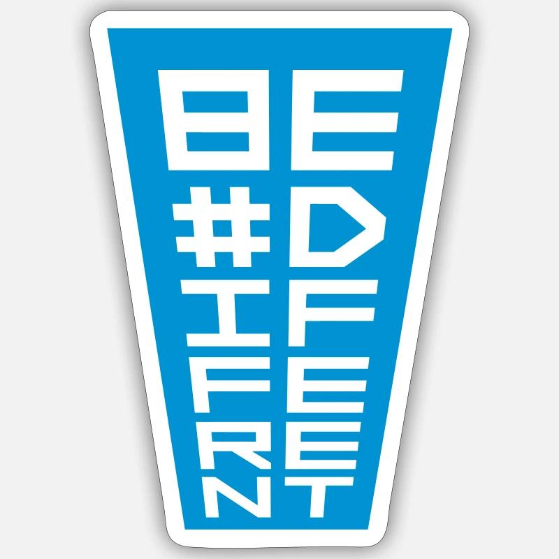 Be different Logo Design - Sticker Größe S (10 x 10 cm) - Mattweiß