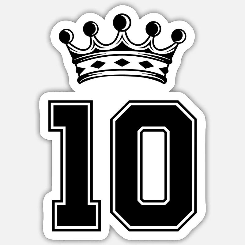 10 krone - Sticker Größe S (10 x 10 cm) - Mattweiß