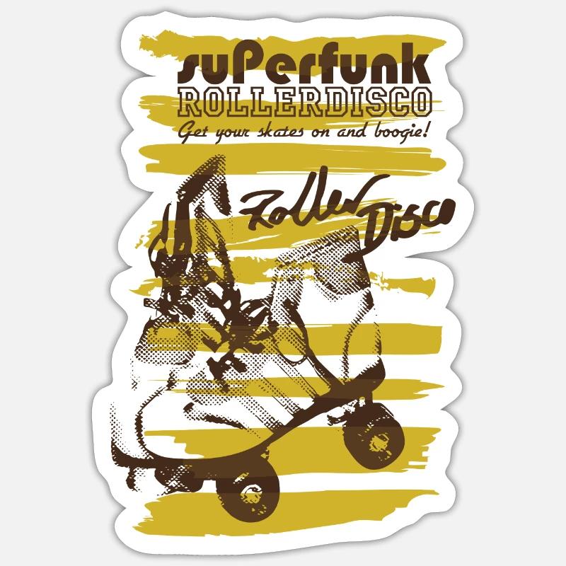 Superfunk Roller Disco - Sticker taille S (10 x 10 cm) - blanc mat