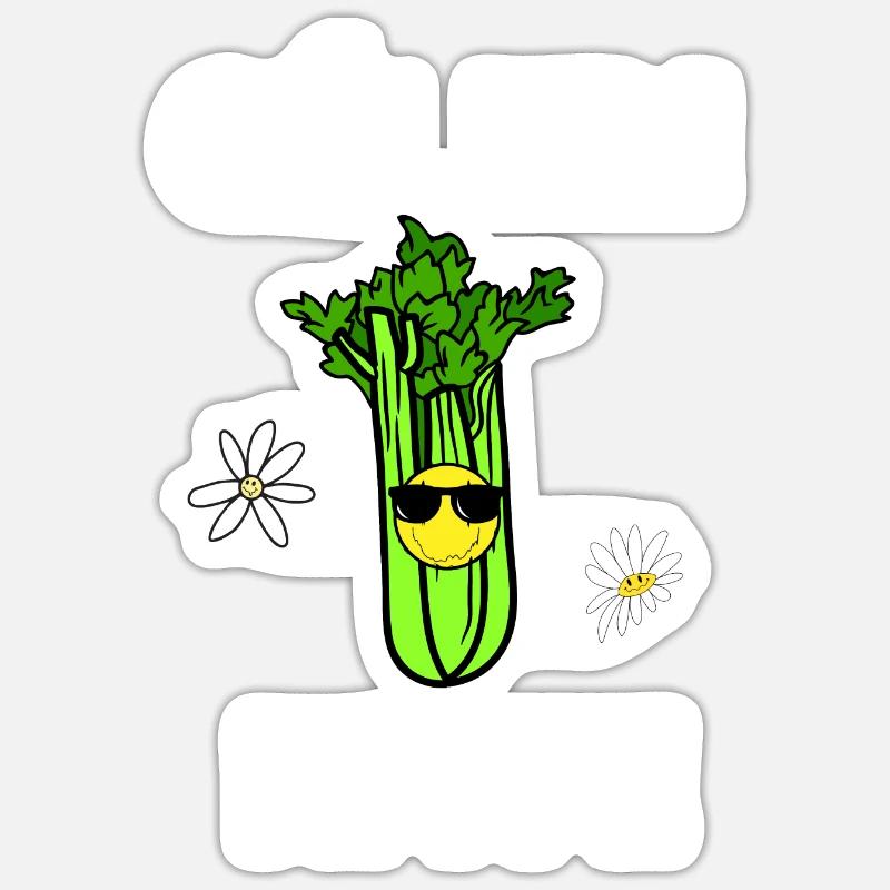 céleri rave - Sticker taille S (10 x 10 cm) - blanc mat