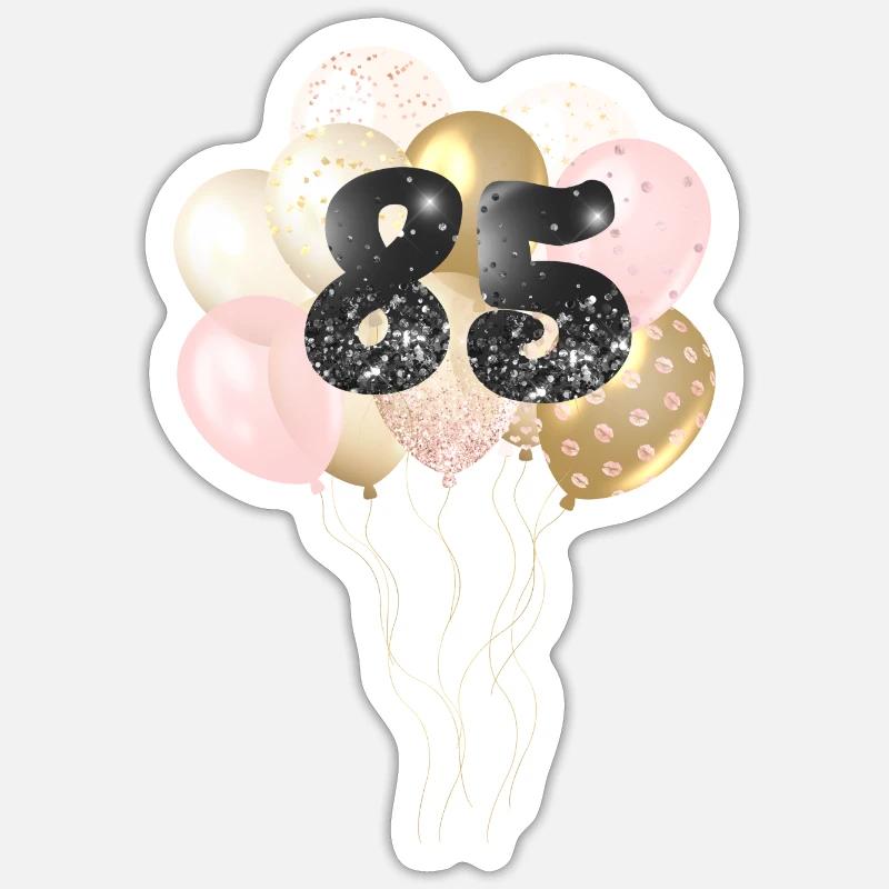 Ballons Numéro 85 - Sticker taille S (10 x 10 cm) - blanc mat