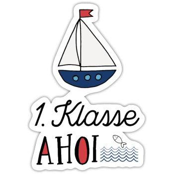 Erstklässler ahoi - Sticker Größe S (10 x 10 cm) - Mattweiß - Vorne