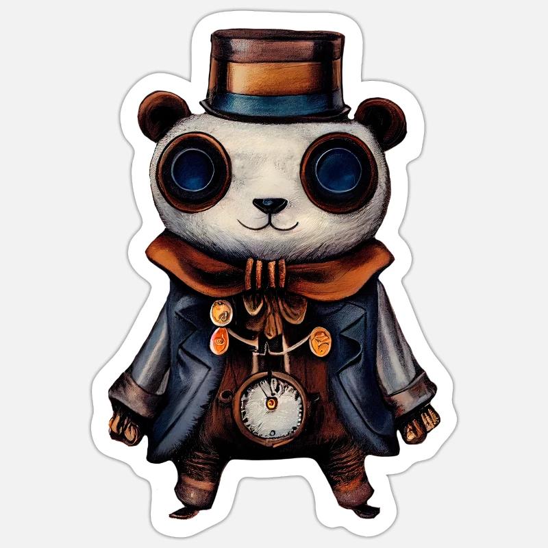 pandapunk - Sticker taille S (10 x 10 cm) - blanc mat