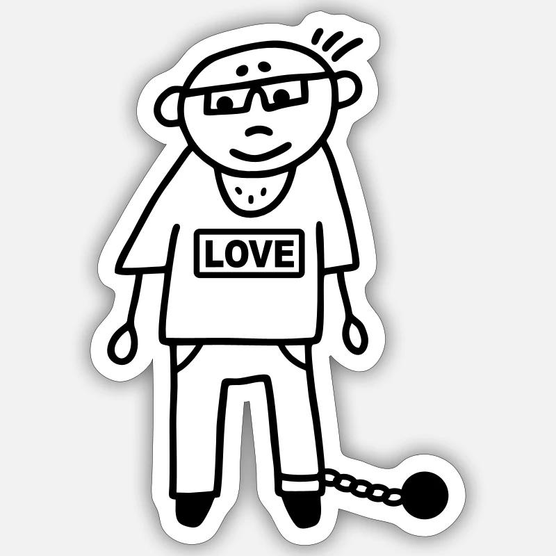 Sträfling Häftling Ehemann - Gefangen - Sticker Größe S (10 x 10 cm) - Mattweiß