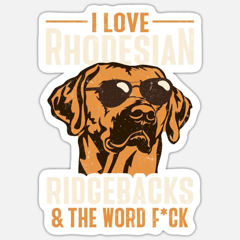 Rhodesian Ridgeback Hund - Sticker Größe S (10 x 10 cm) - Mattweiß
