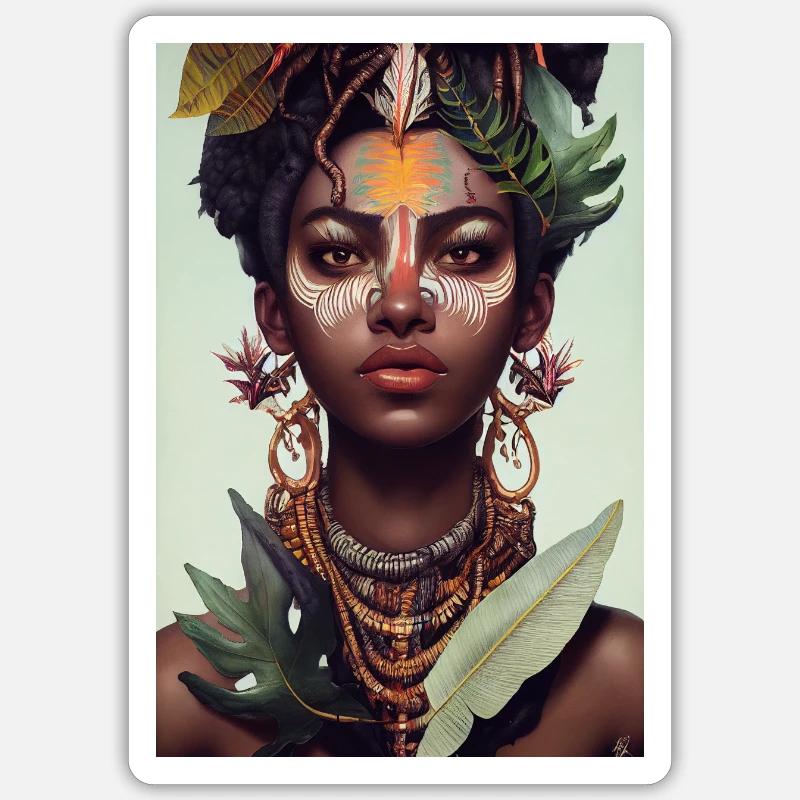 Mme Jungle - Sticker taille S (10 x 10 cm) - blanc mat