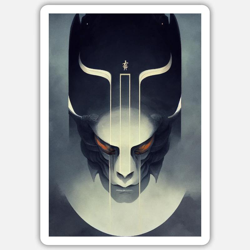 Fantasy Krieger Horror - Sticker Größe S (10 x 10 cm) - Mattweiß
