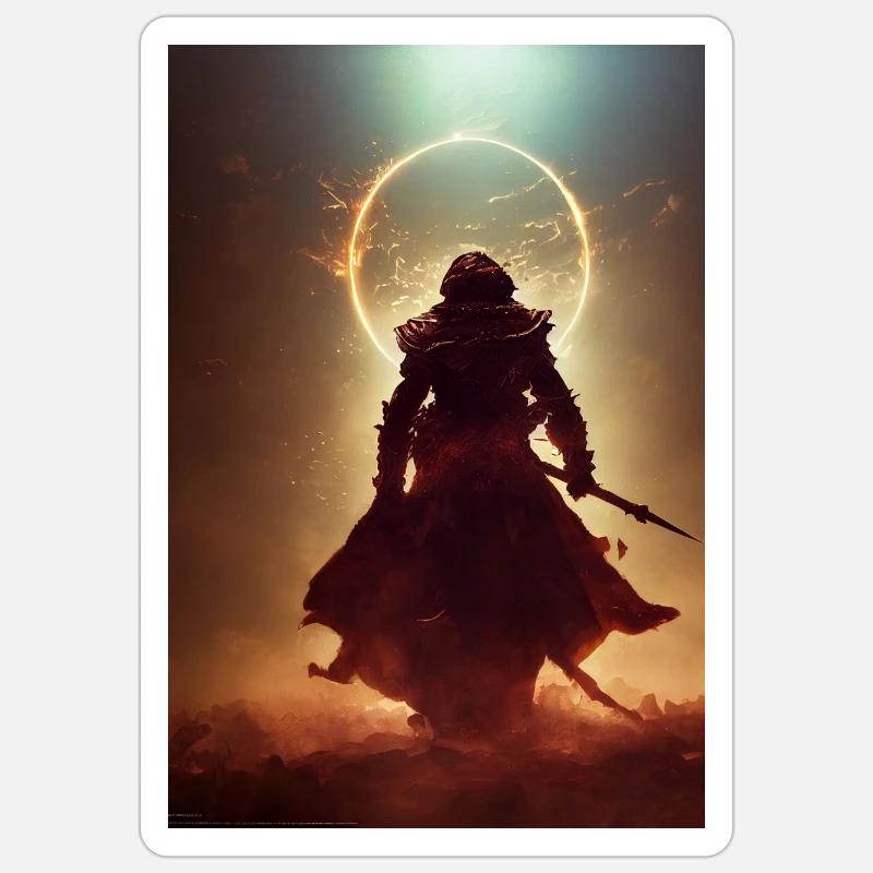 Warrior - Sticker Größe S (10 x 10 cm) - Mattweiß