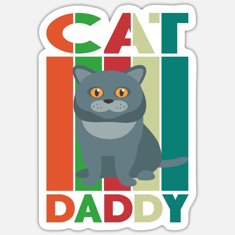 Cat Daddy - Sticker Größe S (10 x 10 cm) - Mattweiß