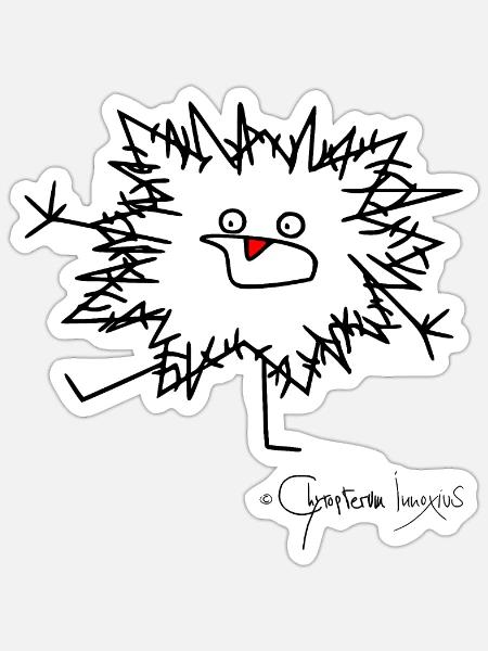 Flauschtier flippt aus © Chyropterum Innoxius - Sticker Größe S (10 x 10 cm) - Mattweiß