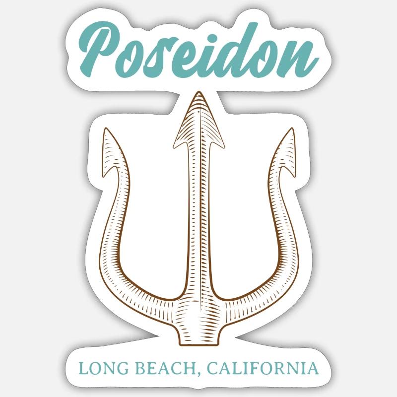 Poseidon Trident - Sticker size S (10 x 10 cm) - white matte