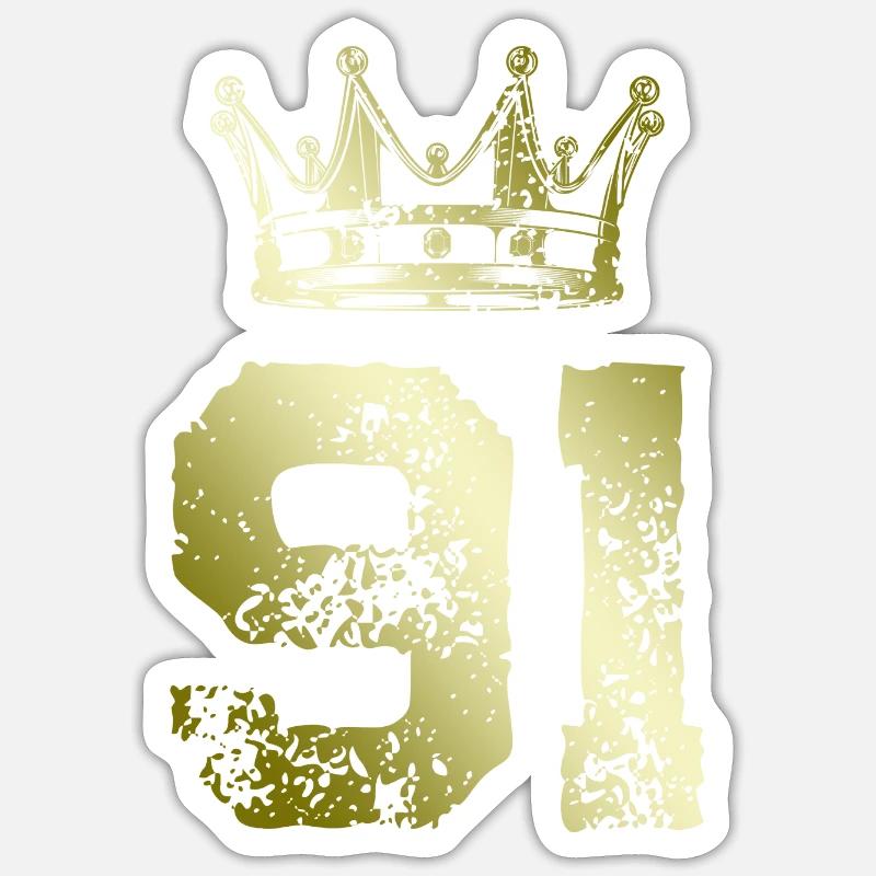 91 Couronne numérique - Sticker taille S (10 x 10 cm) - blanc mat
