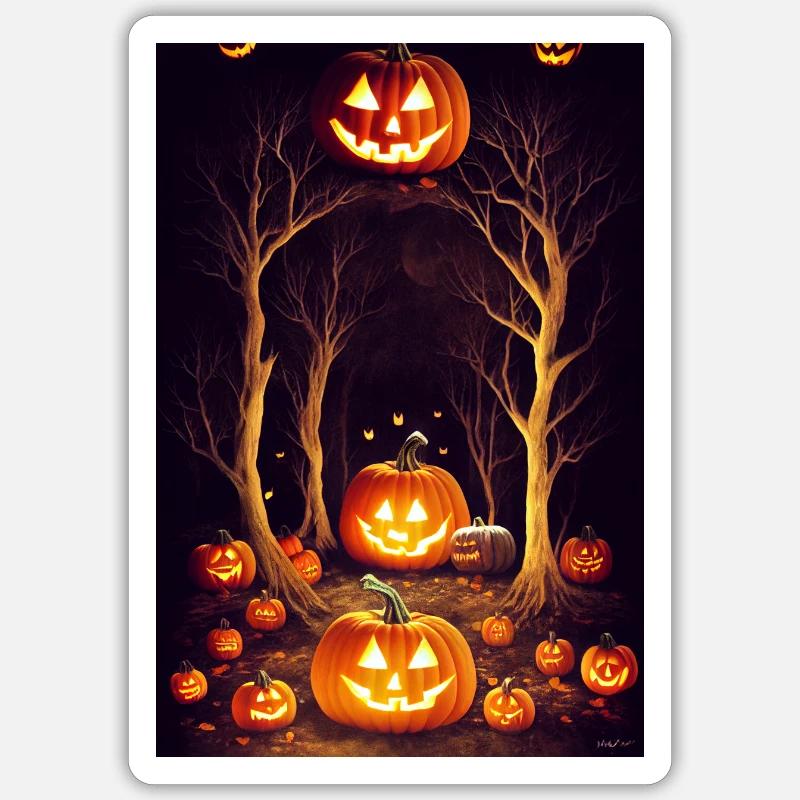 Crâne effrayant d’Halloween - Sticker taille S (10 x 10 cm) - blanc mat