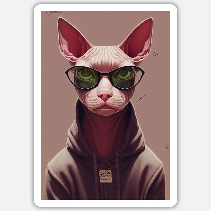 Sphynx Cat Sticker size S (10 x 10 cm)