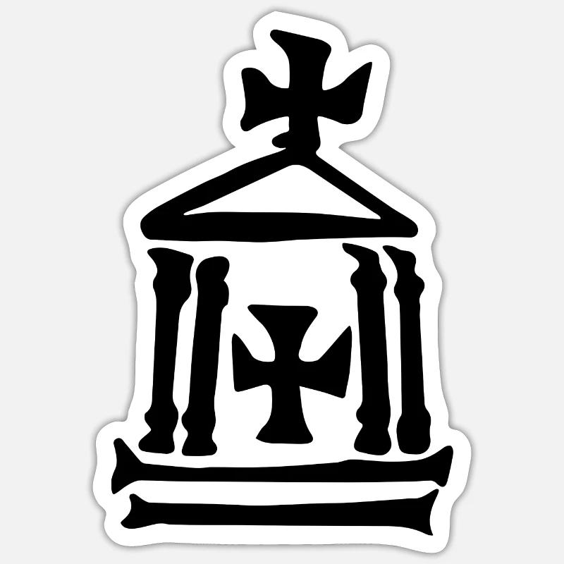 Temple - Sticker size S (10 x 10 cm) - white matte