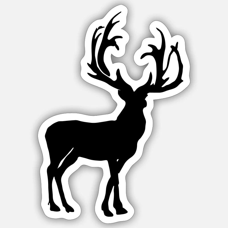 Hirsch Silhouette Vector Gift Idea Sticker size S (10 x 10 cm)