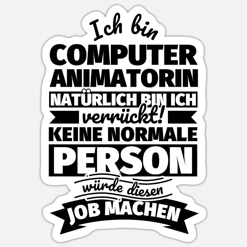Computer Animatorin Geschenke Sticker Größe S (10 x 10 cm)