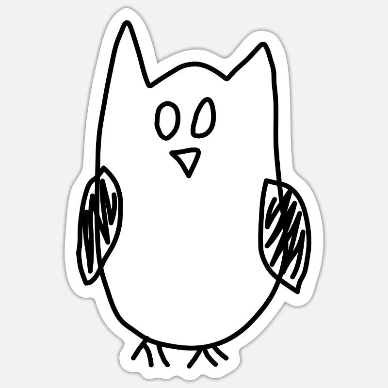 Eule Sticker Größe S (10 x 10 cm)