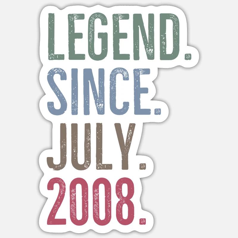Legend Since July 2008 - Sticker size S (10 x 10 cm) - white matte
