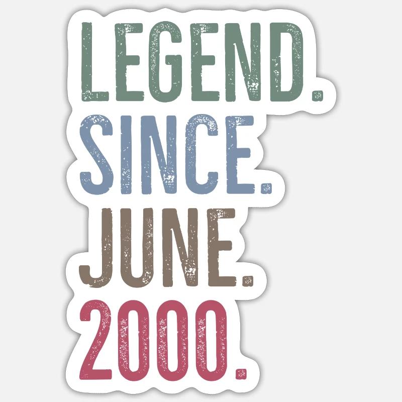 Legende seit Juni 2000 - Sticker Größe S (10 x 10 cm) - Mattweiß