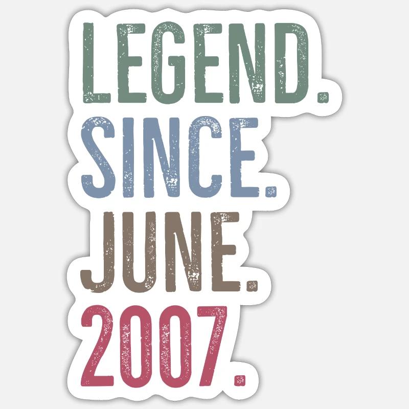 Legende seit Juni 2007 - Sticker Größe S (10 x 10 cm) - Mattweiß