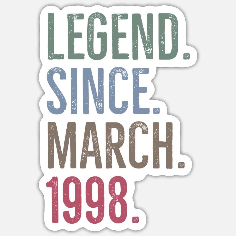Legend Since March 1998 - Sticker size S (10 x 10 cm) - white matte
