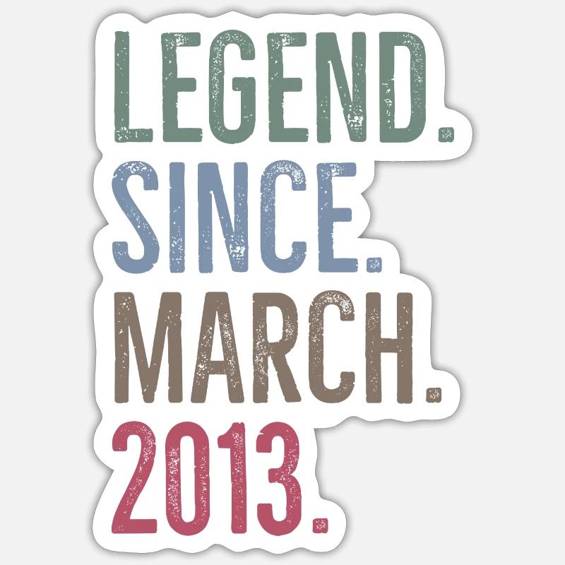 Légende depuis mars 2013 - Sticker taille S (10 x 10 cm) - blanc mat