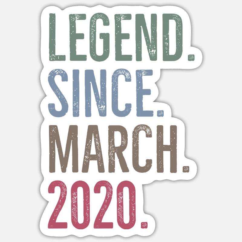 Légende depuis mars 2020 - Sticker taille S (10 x 10 cm) - blanc mat