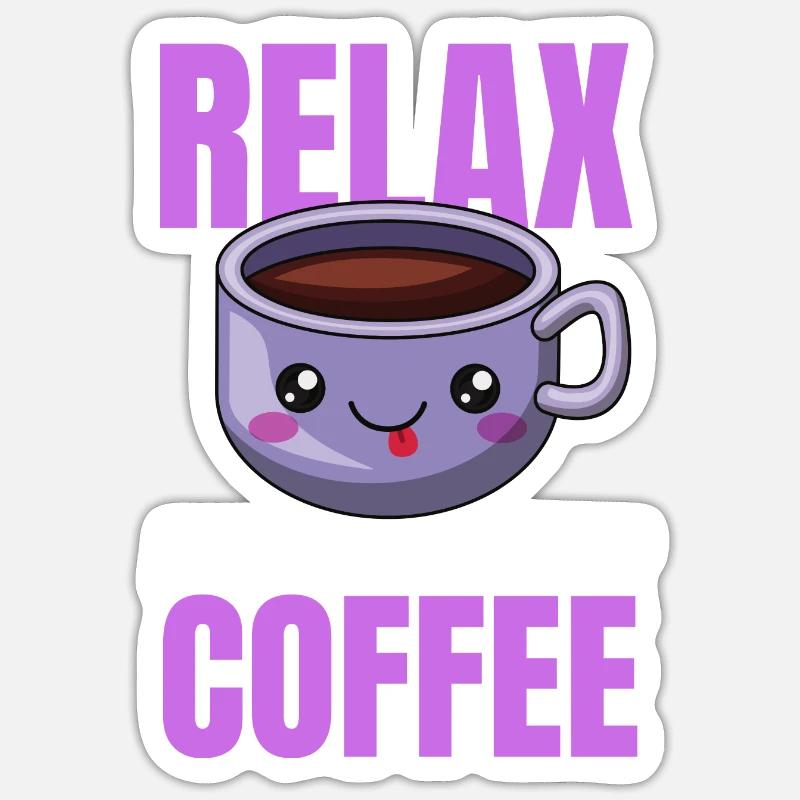 Conception de café de relaxation Sticker taille S (10 x 10 cm)