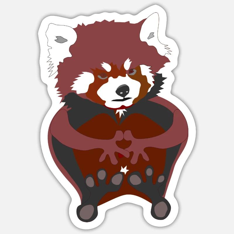 Red panda - Sticker size S (10 x 10 cm) - white matte