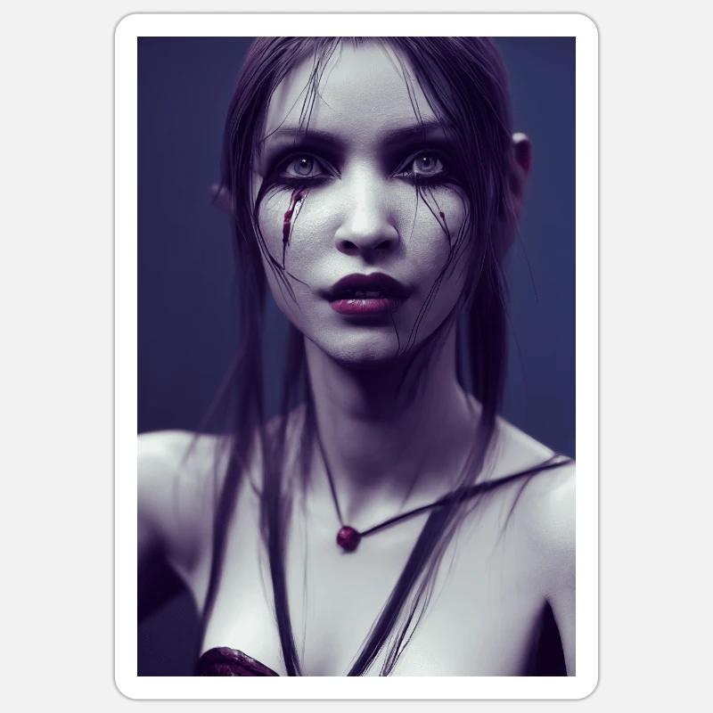 Web Vampire - Sticker taille S (10 x 10 cm) - blanc mat