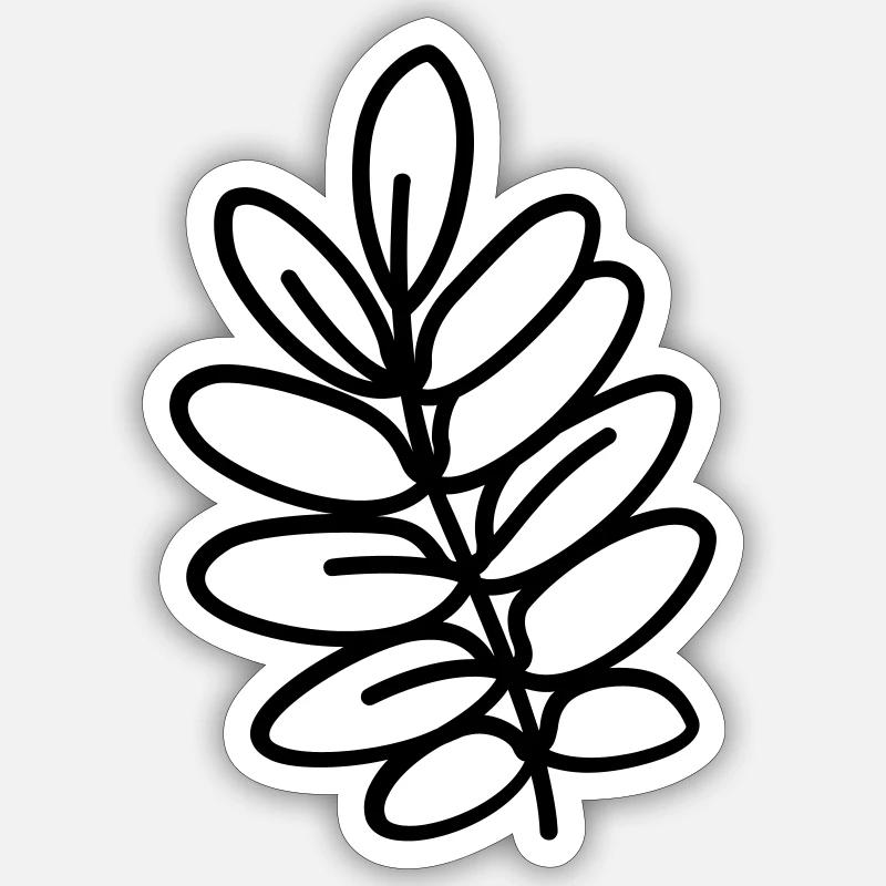 Feuille 34 - Sticker taille S (10 x 10 cm) - blanc mat