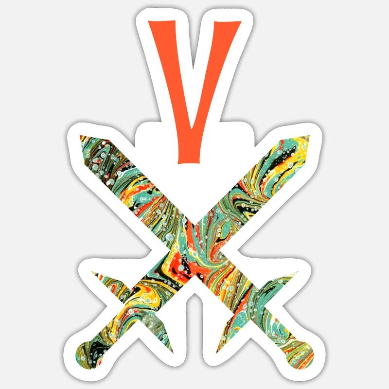 Épées croisées E 200 V Sticker taille S (10 x 10 cm)