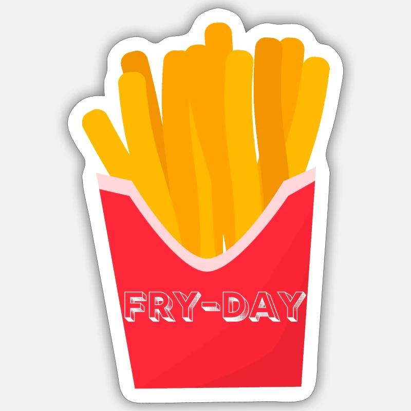 FRY-DAY - Sticker size S (10 x 10 cm) - white matte