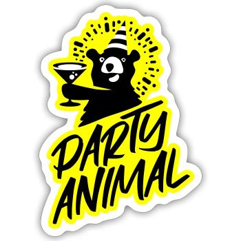 Party!!! - Sticker Größe S (10 x 10 cm) - Mattweiß - Vorne