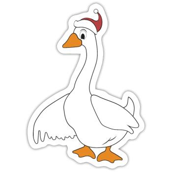 lustige Tiere zu Weihnachten - Sticker Größe S (10 x 10 cm) - Mattweiß - Vorne